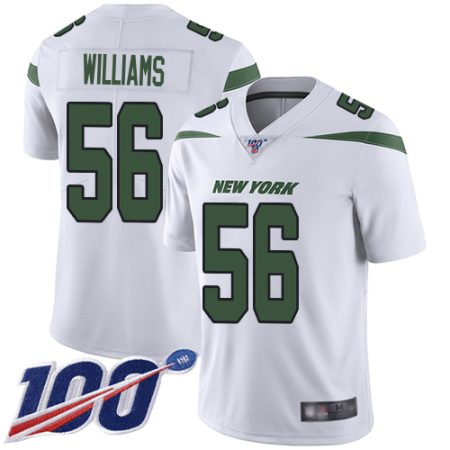 elite Jets #56 Quincy Williams White Youth Stitched NFL 100th Season Vapor Untouchable Limited Jersey