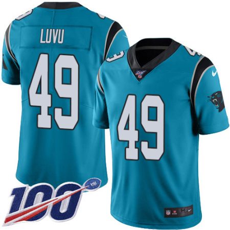 Panthers #49 Frankie Luvu Blue Alternate Men's Stitched NFL 100th Season Vapor Untouchable Limited Jersey