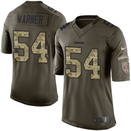 elite 49ers #54 Fred Warner Green Men's Stitched NFL Limited 2015 Salute To Service Jersey