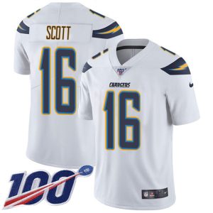 chargers #16 j.k. scott white men's stitched nfl 100th season vapor limited wholesale jersey