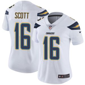 chargers #16 j.k. scott white women's stitched nfl vapor untouchable limited elite jersey