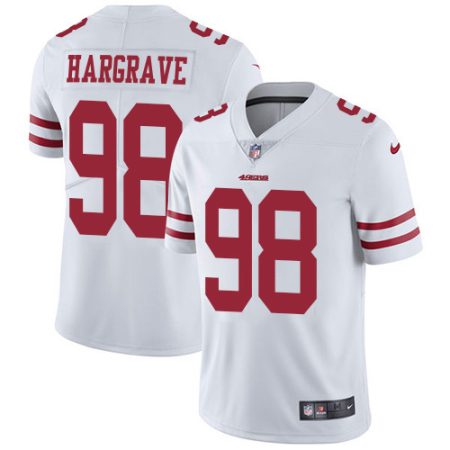 49ers #98 javon hargrave white youth stitched nfl vapor untouchable limited elite jersey