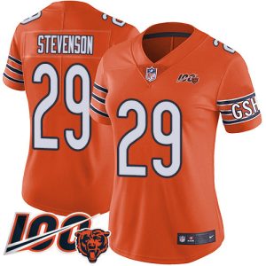 elite Bears #29 Tyrique Stevenson Orange Women's Stitched NFL Limited Rush 100th Season Jersey