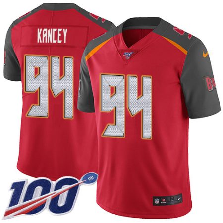 Buccaneers #94 Calijah Kancey Red Team Color Youth Stitched NFL 100th Season Vapor Untouchable Limited Jersey