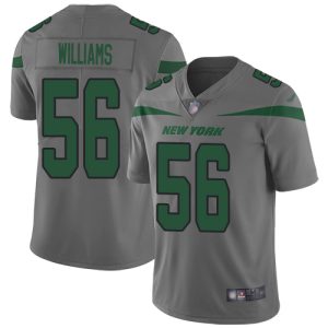 Jets #56 Quincy Williams Gray Men's Stitched NFL Limited Inverted Legend Jersey