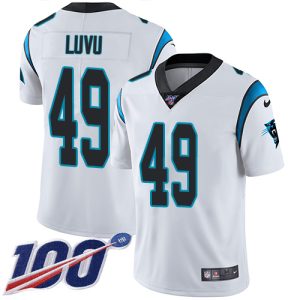 cheap Panthers #49 Frankie Luvu White Youth Stitched NFL 100th Season Vapor Untouchable Limited Jersey