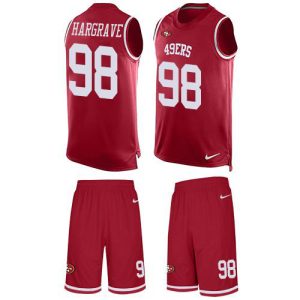 49ers #98 Javon Hargrave Red Team Color Men's Stitched NFL Limited Tank Top Suit Jersey