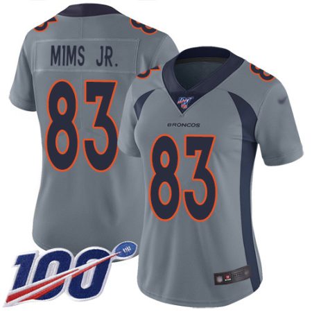 broncos #83 marvin mims jr. gray women's stitched nfl limited inverted legend 100th season wholesale jersey