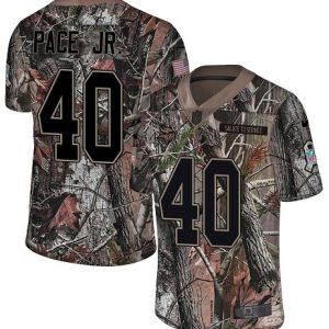 elite Vikings #40 Ivan Pace Jr. Camo Youth Stitched NFL Limited Rush Realtree Jersey