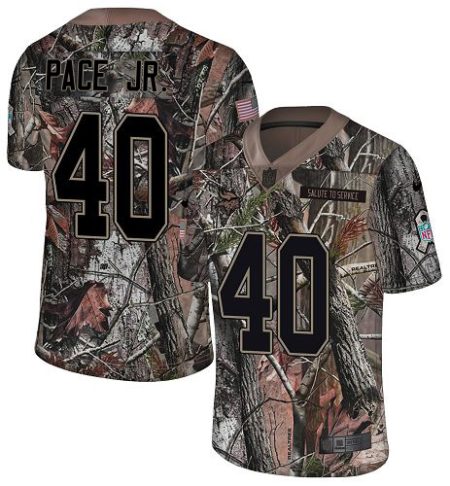 elite Vikings #40 Ivan Pace Jr. Camo Youth Stitched NFL Limited Rush Realtree Jersey