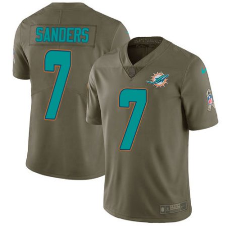 wholesale Dolphins #7 Jason Sanders Olive Youth Stitched NFL Limited 2017 Salute to Service Jersey