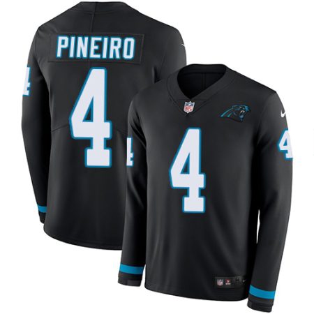 wholesale Panthers #4 Eddy Pineiro Black Team Color Men's Stitched NFL Limited Therma Long Sleeve Jersey