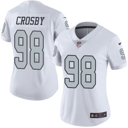 raiders #98 maxx crosby white women's stitched nfl limited rush wholesale jersey