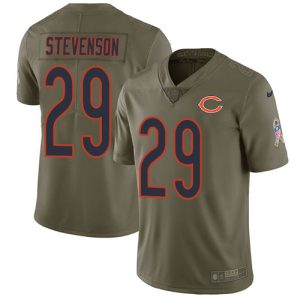 Bears #29 Tyrique Stevenson Olive Men's Stitched NFL Limited 2017 Salute To Service Jersey