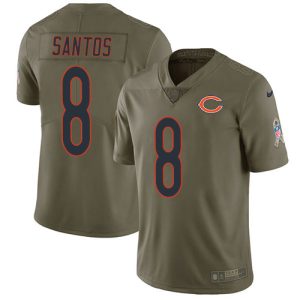 wholesale Bears #8 Cairo Santos Olive Men's Stitched NFL Limited 2017 Salute To Service Jersey