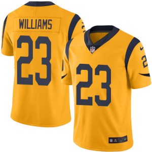 elite Rams #23 Kyren Williams Gold Men's Stitched NFL Limited Rush 100th Season Jersey