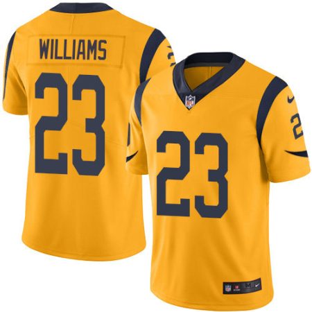 elite Rams #23 Kyren Williams Gold Men's Stitched NFL Limited Rush 100th Season Jersey