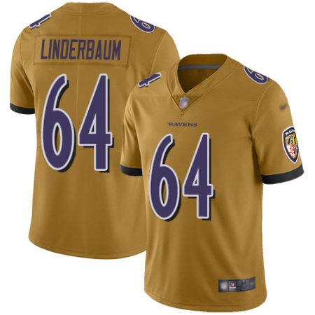 ravens #64 tyler linderbaum gold men's stitched nfl limited inverted legend cheap jersey