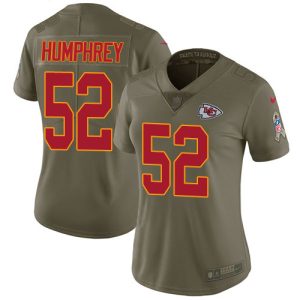 cheap Chiefs #52 Creed Humphrey Olive Women's Stitched NFL Limited 2017 Salute to Service Jersey