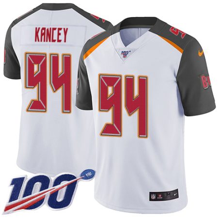 Buccaneers #94 Calijah Kancey White Youth Stitched NFL 100th Season Vapor Untouchable Limited Jersey