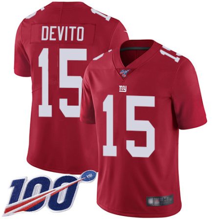 Giants #15 Tommy DeVito Red Youth Stitched NFL Limited Inverted Legend 100th Season Jersey