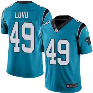 elite Panthers #49 Frankie Luvu Blue Men's Stitched NFL Limited Rush Jersey