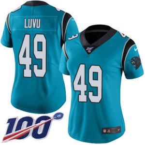 Panthers #49 Frankie Luvu Blue Alternate Women's Stitched NFL 100th Season Vapor Untouchable Limited Jersey