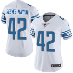 cheap Lions #42 Jalen Reeves-Maybin White Women's Stitched NFL Vapor Untouchable Limited Jersey