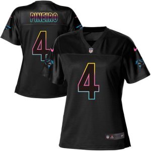 panthers #4 eddy pineiro black women's nfl fashion game cheap jersey