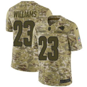 wholesale Rams #23 Kyren Williams Camo Youth Stitched NFL Limited 2018 Salute To Service Jersey