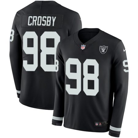 cheap Raiders #98 Maxx Crosby Black Team Color Youth Stitched NFL Limited Therma Long Sleeve Jersey