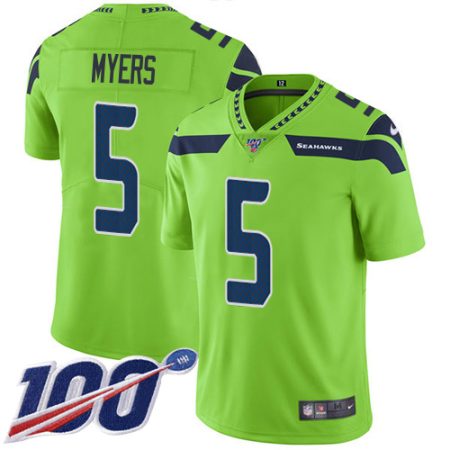 Seahawks #5 Jason Myers Green Men's Stitched NFL Limited Rush 100th Season Jersey