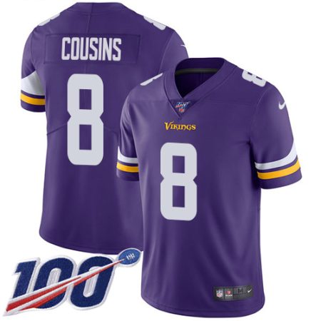 vikings #8 kirk cousins purple team color men's stitched nfl 100th season vapor limited cheap jersey