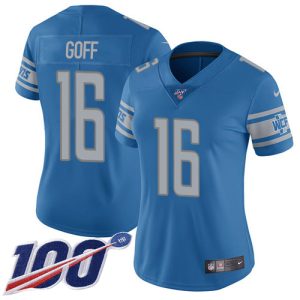 lions #16 jared goff blue team color women's stitched nfl 100th season vapor untouchable limited wholesale jersey