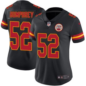 Chiefs #52 Creed Humphrey Black Women's Stitched NFL Limited Rush Jersey