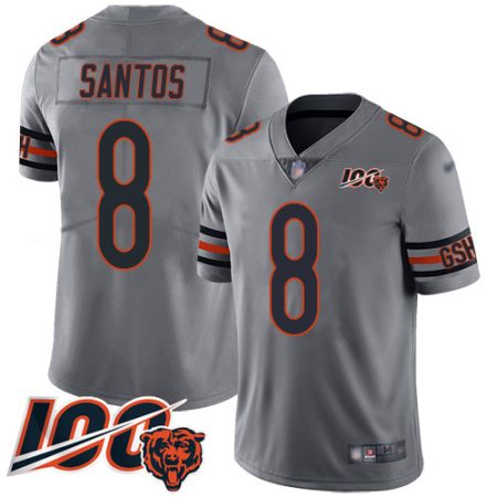 bears #8 cairo santos silver youth stitched nfl limited inverted legend 100th season elite jersey