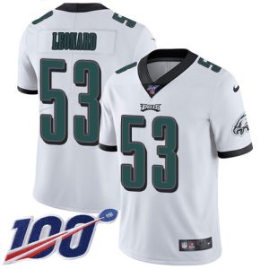 Eagles #53 Shaquille Leonard White Men's Stitched NFL 100th Season Vapor Untouchable Limited Jersey