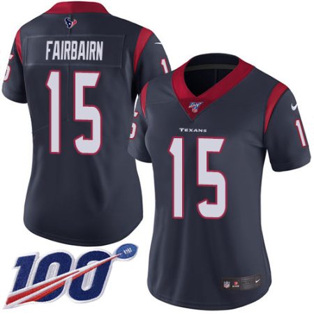 Texans #15 Ka'imi Fairbairn Navy Blue Team Color Women's Stitched NFL 100th Season Vapor Untouchable Limited Jersey