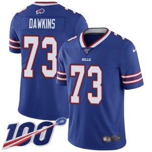 Bills #73 Dion Dawkins Royal Blue Team Color Youth Stitched NFL 100th Season Vapor Limited Jersey