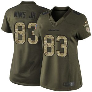 Broncos #83 Marvin Mims Jr. Green Women's Stitched NFL Limited 2015 Salute to Service Jersey