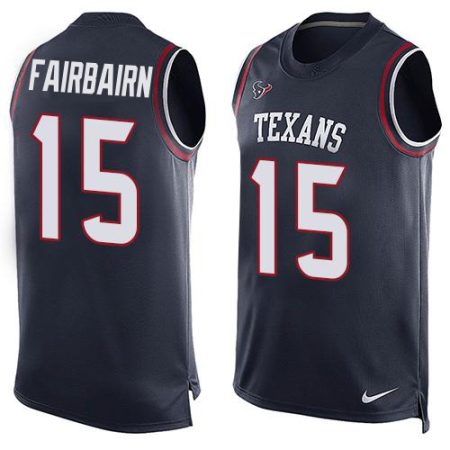 texans #15 ka'imi fairbairn navy blue team color men's stitched nfl limited tank top elite jersey