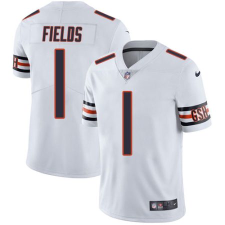 bears #1 justin fields white white men's stitched nfl vapor untouchable limited cheap jersey