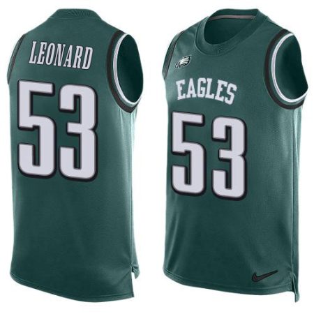 Eagles #53 Shaquille Leonard Green Team Color Men's Stitched NFL Limited Tank Top Jersey