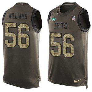 wholesale Jets #56 Quincy Williams Green Men's Stitched NFL Limited Salute To Service Tank Top Jersey