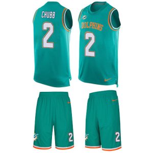 Dolphins #2 Bradley Chubb Aqua Green Team Color Men's Stitched NFL Limited Tank Top Suit Jersey