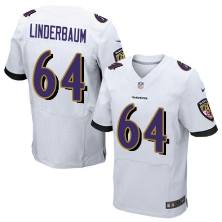 cheap Ravens #64 Tyler Linderbaum White Men's Stitched NFL New Elite Jersey