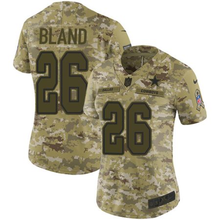 elite Cowboys #26 DaRon Bland Camo Women's Stitched NFL Limited 2018 Salute to Service Jersey