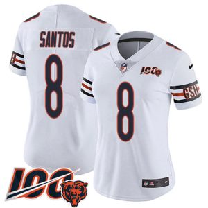 bears #8 cairo santos white women's stitched nfl 100th season vapor limited cheap jersey