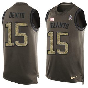 Giants #15 Tommy DeVito Green Men's Stitched NFL Limited Salute To Service Tank Top Jersey