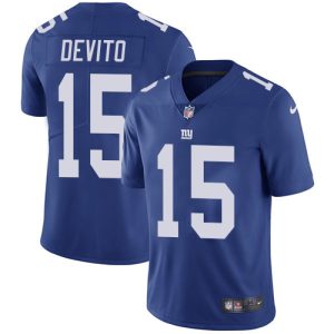 giants #15 tommy devito royal blue team color men's stitched nfl vapor untouchable limited elite jersey